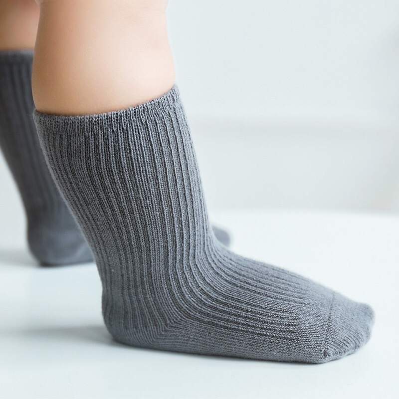 Ribbed Cotton Socks Set of 3 Pairs | Grey